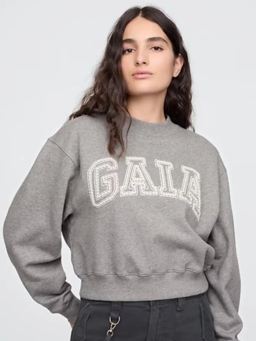Gap x Cult Gaia Cropped Logo Sweatshirt Size Medium